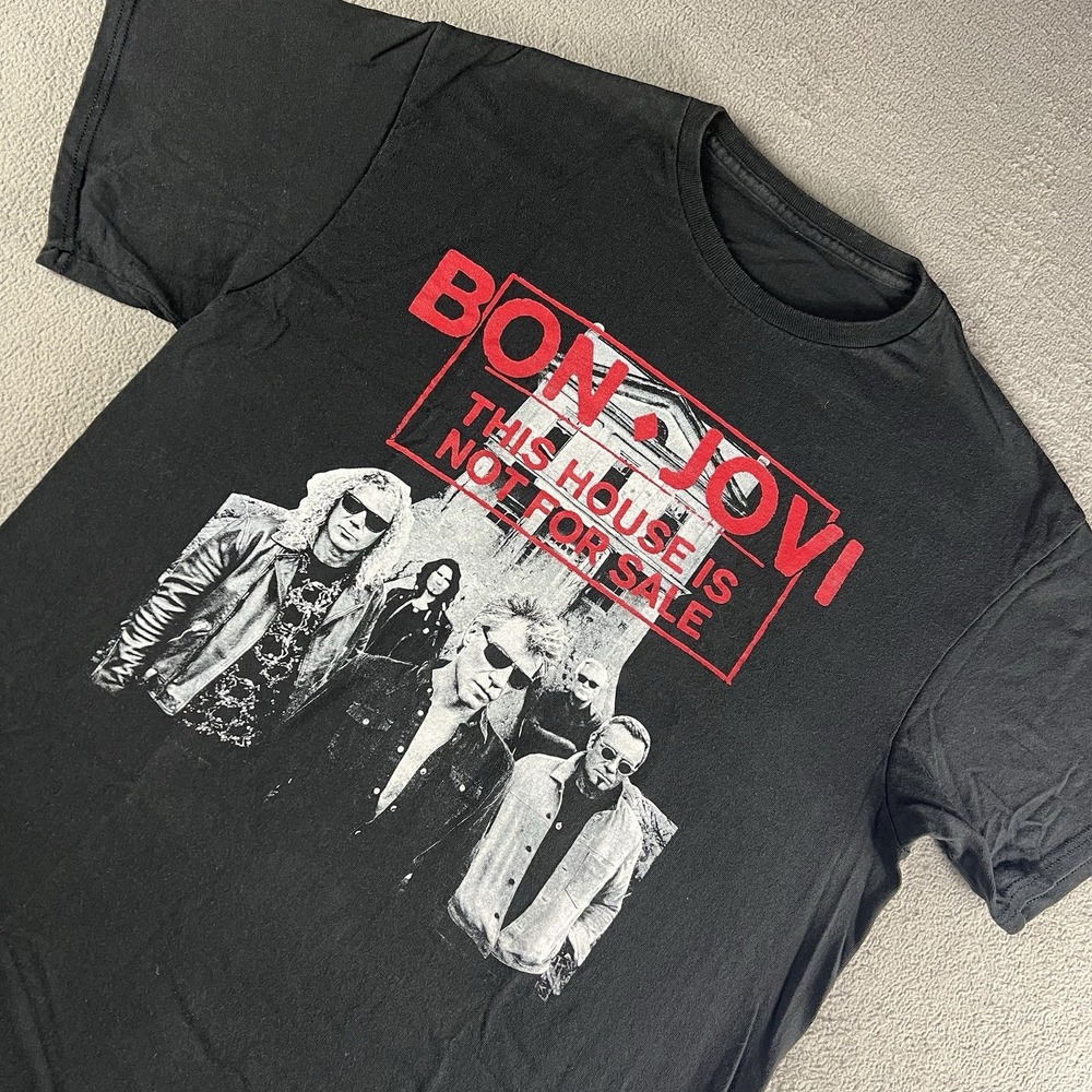 Bon Jovi This House Is Not For Sale 2 sided Black T Shirt Medium 2017 US Tour